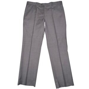 Santorelli Romeo Dress Trousers Pants Mens 40x33 Gray Wool Flat Front Italy
